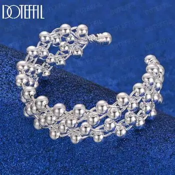 Браслет из стерлингового серебра 925 пробы со скользящими бусинами, модные свадебные украшения 55MM