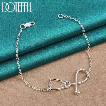 Браслет из стерлингового серебра 925 пробы, свадебные украшения 20cm