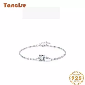 Браслет из стерлингового серебра 925 пробы, ювелирные изделия, геометрические бусины, браслеты-цепочки, модный тонкий свадебный подарок для подруги, женщин золотой