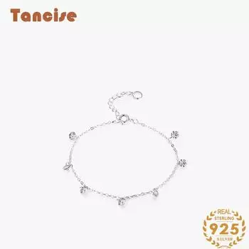 Браслет из стерлингового серебра 925 пробы, ювелирные изделия, геометрические бусины, браслеты-цепочки, модный тонкий свадебный подарок для подруги, женщин серебряный