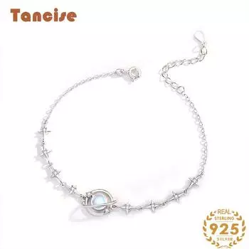 Браслет из стерлингового серебра 925 пробы, ювелирные изделия, геометрические бусины, браслеты-цепочки, модный тонкий свадебный подарок для подруги, женщин серебряный