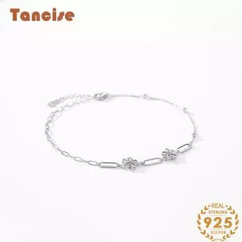 Браслет из стерлингового серебра 925 пробы, ювелирные изделия, геометрические бусины, браслеты-цепочки, модный тонкий свадебный подарок для подруги, женщин серебряный