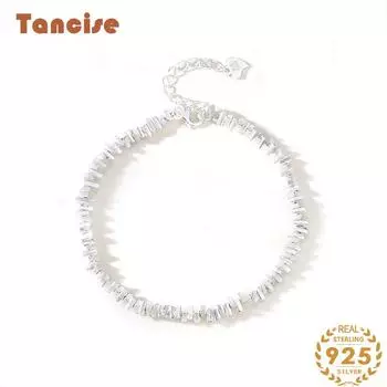 Браслет из стерлингового серебра 925 пробы, ювелирные изделия, геометрические бусины, браслеты-цепочки, модный тонкий свадебный подарок для подруги, женщин серебряный