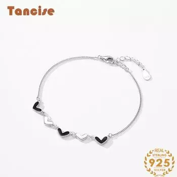 Браслет из стерлингового серебра 925 пробы, ювелирные изделия, геометрические бусины, браслеты-цепочки, модный тонкий свадебный подарок для подруги, женщин серебряный