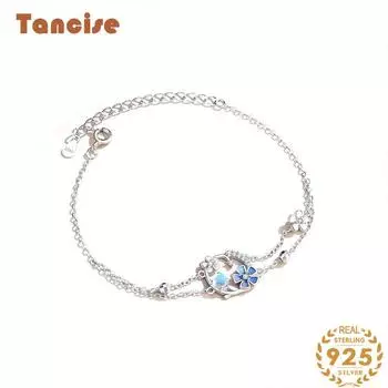 Браслет из стерлингового серебра 925 пробы, ювелирные изделия, геометрические бусины, браслеты-цепочки, модный тонкий свадебный подарок для подруги, женщин серебряный