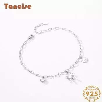 Браслет из стерлингового серебра 925 пробы, ювелирные изделия, геометрические бусины, браслеты-цепочки, модный тонкий свадебный подарок для подруги, женщин серебряный