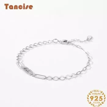 Браслет из стерлингового серебра 925 пробы, ювелирные изделия, геометрические бусины, браслеты-цепочки, модный тонкий свадебный подарок для подруги, женщин серебряный