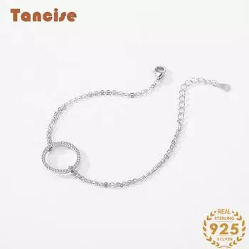 Браслет из стерлингового серебра 925 пробы, ювелирные изделия, геометрические бусины, браслеты-цепочки, модный тонкий свадебный подарок для подруги, женщин серебряный