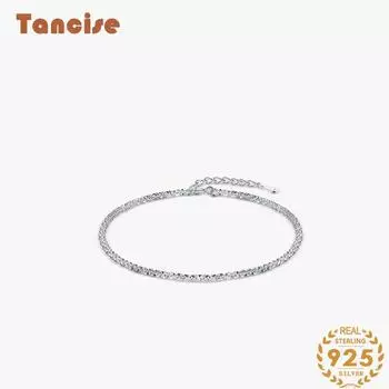 Браслет из стерлингового серебра 925 пробы, ювелирные изделия, геометрические бусины, браслеты-цепочки, модный тонкий свадебный подарок для подруги, женщин чёрный