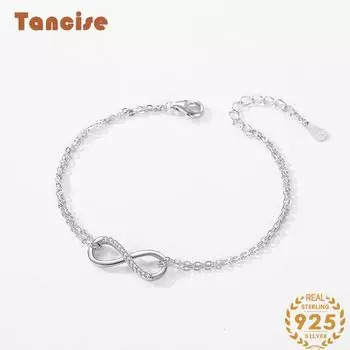 Браслет из стерлингового серебра 925 пробы, ювелирные изделия, геометрические бусины, браслеты-цепочки, модный тонкий свадебный подарок для подруги, женщин серебряный