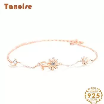 Браслет из стерлингового серебра 925 пробы, ювелирные изделия, геометрические бусины, браслеты-цепочки, модный тонкий свадебный подарок для подруги, женщин розового золота