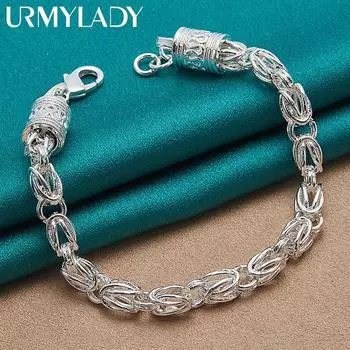 Браслет из стерлингового серебра 925 пробы в стиле ретро с драконом, модные ювелирные изделия 20cm