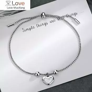 Браслет из стерлингового серебра 925 пробы в форме сердца, браслет с подвесками и браслет для женщин, браслеты, бижутерия, парные браслеты, серебряные ювелирные изделия 925 пробы