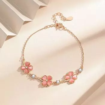 Браслет из стерлингового серебра 999 пробы «Clover» для женщин, сладкие украшения для подруг, особый дизайн