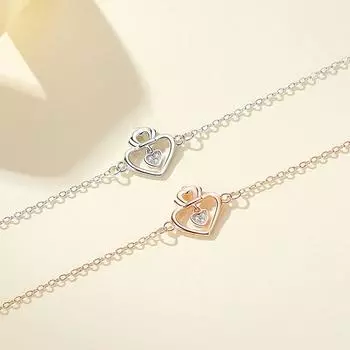 Браслет из стерлингового серебра S925 для пар, дамы, учитесь, легкие роскошные серебряные украшения Ins Niche Design Bestie Adjustable size