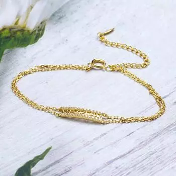 Браслет из стерлингового серебра S925 для женщин, новая двухслойная цепочка с полой снежинкой, простой и модный комплект колец с инкрустацией цирконом OL 20CM