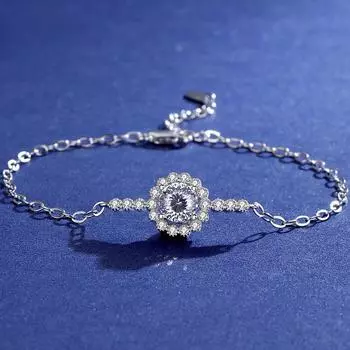 Браслет из стерлингового серебра S925 для женщин, европейский и американский классический модный универсальный регулируемый браслет из муассанита 1 карат zircon