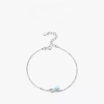 Браслет из стерлингового серебра S925, корейское издание, темпераментный браслет с бантом, женская мода, маленькие, свежие, сладкие и сто парных украшений для рук Adjustable size