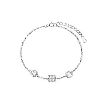 Браслет из стерлингового серебра S925, модный браслет-цилиндр, женский индивидуальный браслет с римскими буквами, маленький браслет на талию silver