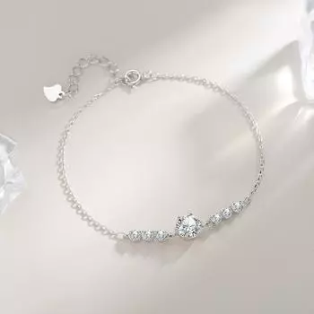 Браслет из стерлингового серебра S925 Mosang с бриллиантами Friend Высококачественный женский браслет, новый легкий, роскошный, маленький и элегантный тренд zircon