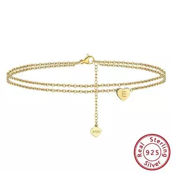 Браслет из стерлингового серебра S925, перекрывающее золото, модные ювелирные изделия, регулируемые, в форме сердца с 26 буквами length 16cm+5cm