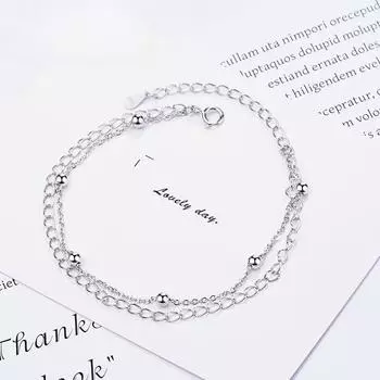 Браслет из стерлингового серебра S925 пробы в корейском стиле, простой браслет, универсальное новое серебряное ожерелье, серебро 925