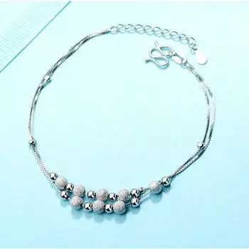 Браслет из стерлингового серебра S925 с бусинами, шариковый поршень, женский корейский стиль, универсальные изящные женские 925