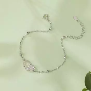 Браслет из стерлингового серебра S925 с халцедоном Love, женская мода, легкий, роскошный, высокого класса, в форме сердца, переводная бижутерия, белый агат 925 silver