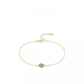 Браслет из стерлингового серебра S925. Женский простой и универсальный браслет Devil s Eye с микроинкрустацией ручной работы в стиле Instagram. Легкий роскошный браслет. Adjustable size серебряный