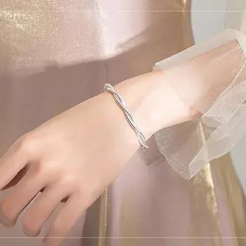 Браслет из стерлингового серебра S999, полностью серебряное женское кольцо Мебиуса, витой узор, серебряный браслет Push Pull, оптовая продажа, женский подарок для лучшего друга Adjustable size