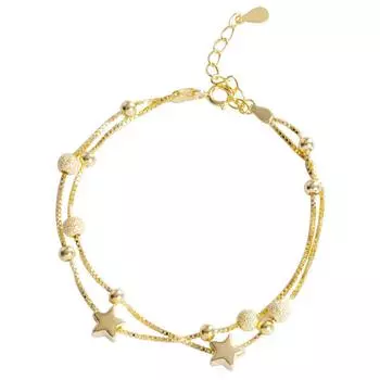 Браслет из стерлингового серебра со звездами для девочек, простой дизайн, новинка 2023 года, летний китайский подарок на День святого Валентина для подруги Adjustable size