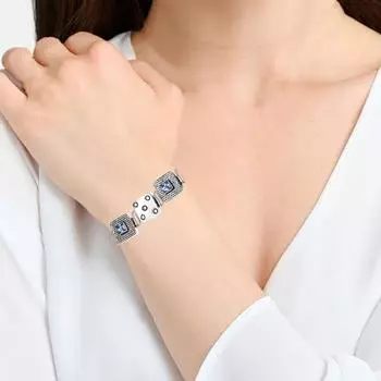 Браслет из стерлингового танзанита, драгоценный камень, синий, ручная работа, ювелирные изделия, натуральный