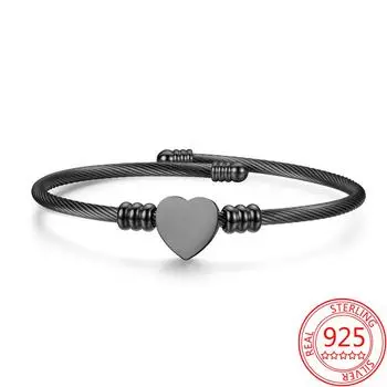 Браслет из сверкающей черной нержавеющей стали, темпераментный открытый регулируемый браслет CheapBracelet золотой