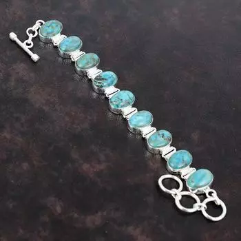 Браслет из тибетской бирюзы, серебряный браслет 925 пробы, регулируемый браслет-цепочка, оригинальный браслет с драгоценными камнями, ювелирные изделия ручной работы, подарки для него