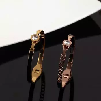 Браслет из титановой стали для девочек, браслет из розового золота с бриллиантами, универсальный нишевый дизайн, браслет, ювелирные изделия для рук серебряный