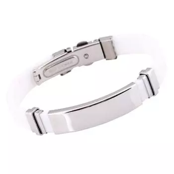 Браслет из титановой стали, популярный браслет из силикона, браслет из нержавеющей стали, регулирующий браслет белый