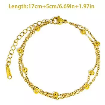 Браслет из титановой стали, простой браслет с шариками, ювелирные изделия, женский цветной браслет, подарок на день рождения