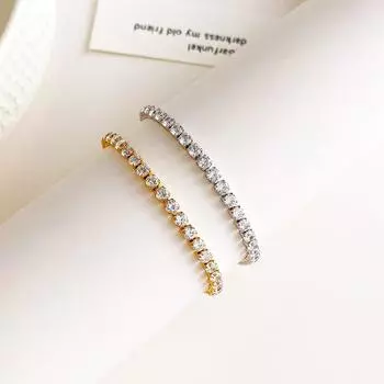 Браслет из титановой стали с бриллиантами для девочек золотистый