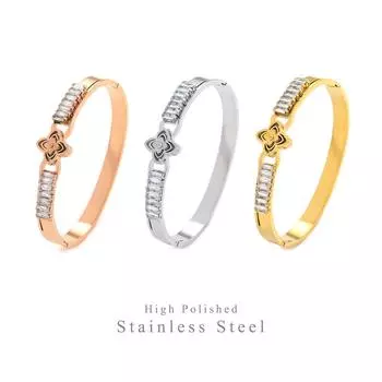 Браслет из титановой стали с циркониевым покрытием Super Flash, модный женский браслет из титановой стали с циркониевым покрытием