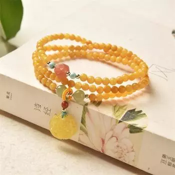 Браслет из трех кругов из пчелиного воска, браслет из нескольких кругов, натуральные южные красные и бирюзовые аксессуары, цветок пиона из пчелиного воска