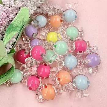 Браслет из веревки для волос, прозрачные конфетные бусины, акриловые бусины, аксессуары для самостоятельной сборки, 20 шт., аксессуары для ювелирных изделий, свободные бусины 11,5 * 21,3 мм светло-зеленый