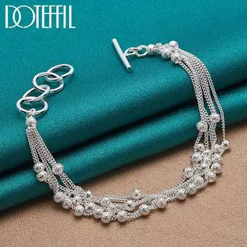 Браслет из виноградных бусин Серебряные романтические украшения 20cm