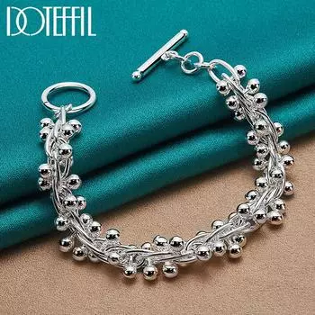 Браслет из виноградных бусин Серебряные украшения с подвесками 20cm