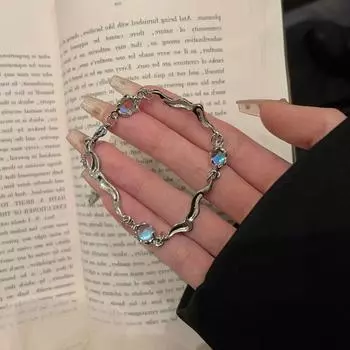 Браслет из витого лунного камня для женщин, индивидуальный дизайн, легкие роскошные дизайнерские аксессуары, классный браслет высокого класса