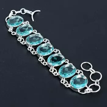 Браслет из зеленого апатита, ювелирный браслет из стерлингового серебра 925 пробы, ювелирный браслет из зеленого апатита для женщин, подарки для нее 8 зелёный