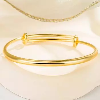 Браслет из желтого золота, глянцевый золотой браслет наложницы, классический, доступный, роскошный, модный, подходящий для женщин, простой