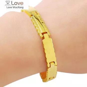 Браслет из золота 24 карат, 4 мм, волнистое золото, ювелирные изделия, подарки для мужчин и женщин