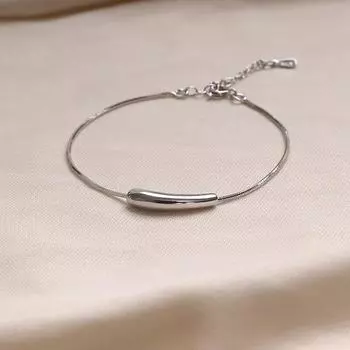 Браслет изогнутая трубка из стерлингового серебра 925 пробы для женщин, геометрический браслет с каплей воды, ювелирные изделия для вечеринок, подарки