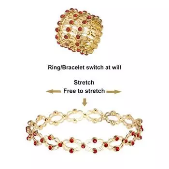 Браслет-кольцо Не вызывает аллергии Яркий цвет Блестящая поверхность Сверкающая Легко носящаяся Устойчивая к выцветанию Медь красный