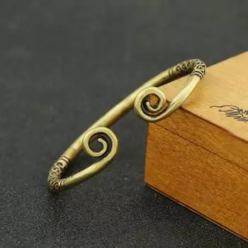 Браслет-кольцо ручной работы из чистой меди с изображением китайского супергероя и короля обезьян, старинный латунный браслет Sun Wu Kong для женщин и мужчин, ювелирные изделия